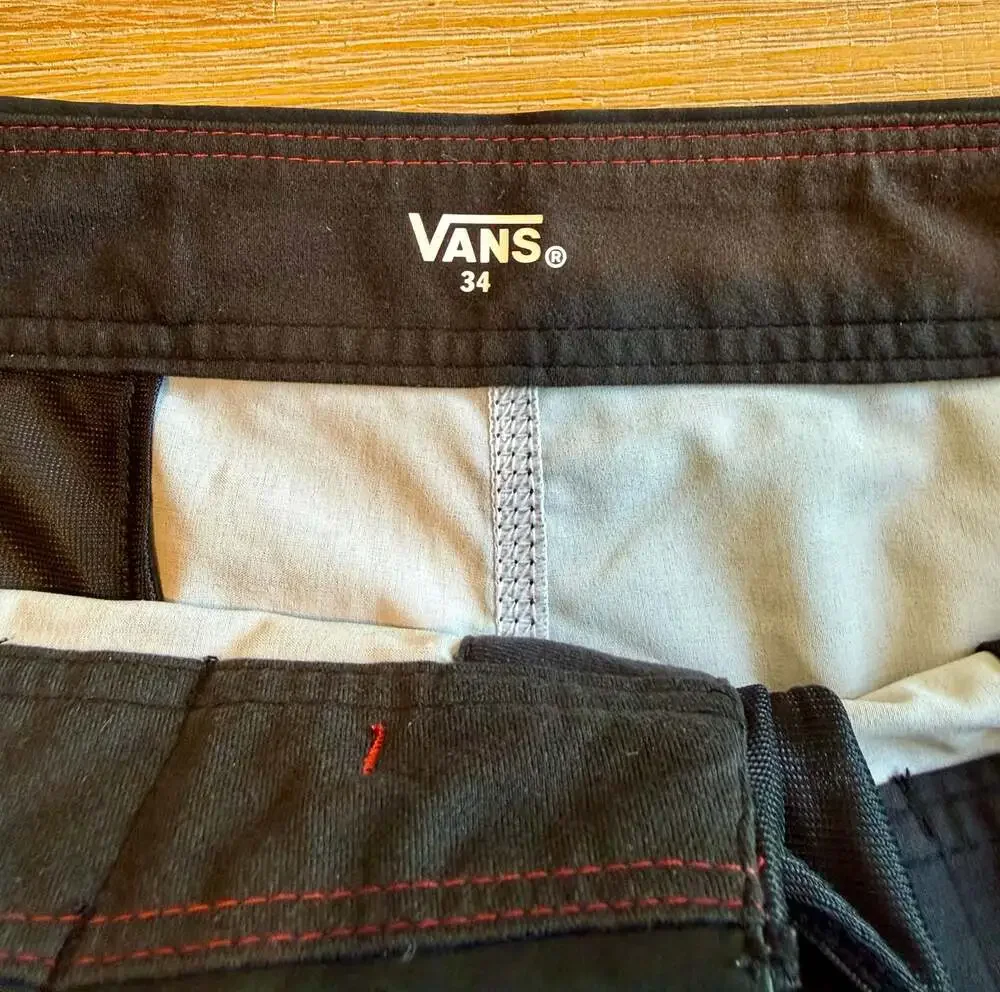 Vans Mens 34 Green Camo Black Boardshorts Swim Trunks Drawstring